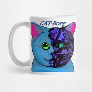 Cyborg cat (cat-borg) halloween version Mug